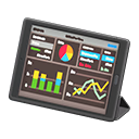 Tablet device Graph data Screen Black