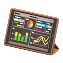 Tablet device Graph data Screen Brown