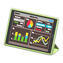 Tablet device Graph data Screen Green