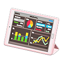 Tablet device Graph data Screen Pink