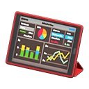 Tablet device Graph data Screen Red