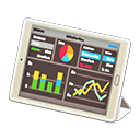 Tablet device Graph data Screen White