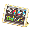 Tablet device Graph data Screen Yellow