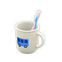 Toothbrush-and-cup set Bus Cup design White