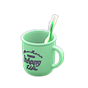 Toothbrush-and-cup set Logo Cup design Green