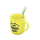 Toothbrush-and-cup set Logo Cup design Yellow