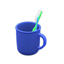 Toothbrush-and-cup set Plain Cup design Blue