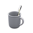 Toothbrush-and-cup set Plain Cup design Gray