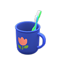 Toothbrush-and-cup set Tulip Cup design Blue