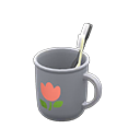 Toothbrush-and-cup set Tulip Cup design Gray