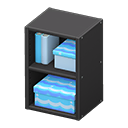Animal Crossing Upright organizer|Blue waves Stored-item design Black Image