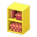 Upright organizer Two-tone dots Stored-item design Yellow