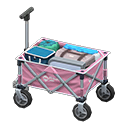 Utility wagon Pink Fabric color Silver