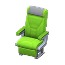 Vehicle cabin seat Gray Headrest cover Green
