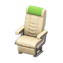 Vehicle cabin seat Green Headrest cover Ivory