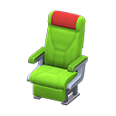 Vehicle cabin seat Red Headrest cover Green