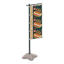 Vertical banner Fast food Flag design Black