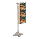 Vertical banner Fast food Flag design White