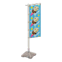 Vertical banner Ice cream Flag design White