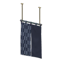 Animal Crossing Vertical split curtains|Arrow fletchings (Yagasuri) Curtain design Black Image