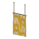Vertical split curtains Lucky cats (Maneki-neko) Curtain design Black
