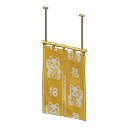 Vertical split curtains Lucky cats (Maneki-neko) Curtain design Brown