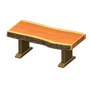 Animal Crossing Wood-plank table|Bark edged Image