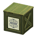 Wooden box Antique Label Green