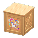 Wooden box Bright stickers Label Natural