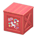 Wooden box Bright stickers Label Red