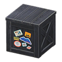 Wooden box Colorful stickers Label Black