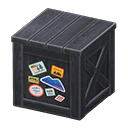 Wooden box Colorful stickers Label Black