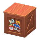 Wooden box Colorful stickers Label Brown