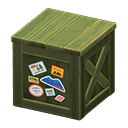 Wooden box Colorful stickers Label Green
