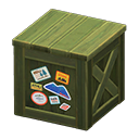 Wooden box Colorful stickers Label Green