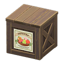 Wooden box Fruits Label Dark brown