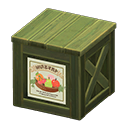Wooden box Fruits Label Green