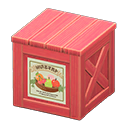 Wooden box Fruits Label Red