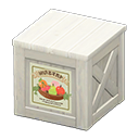 Wooden box Fruits Label White