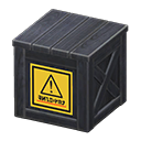 Wooden box Handle with care Label Black