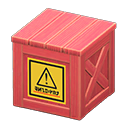 Wooden box Handle with care Label Red