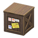 Wooden box Shipping stickers Label Dark brown