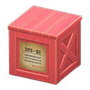 Wooden box Vintage Label Red