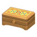 Wooden music box Geometric patterns Lid design Light wood