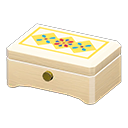 Wooden music box Geometric patterns Lid design White wood