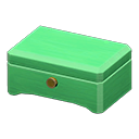 Wooden music box None Lid design Green