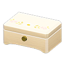 Wooden music box White flower Lid design White wood