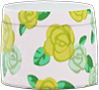 Yellow roses on white rose-print skirt