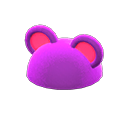 flashy round-ear animal hat Purple