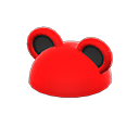 flashy round-ear animal hat Red